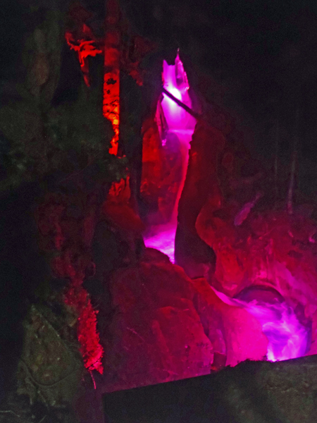 Ladder Creek Falls at night